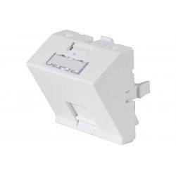 Wall plate with 30° angle for 1x RJ45 outlet- 45 x 45 mm