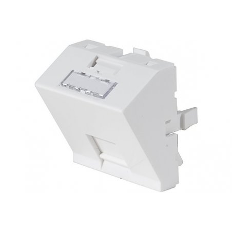 Wall plate with 30° angle for 1x RJ45 outlet- 45 x 45 mm