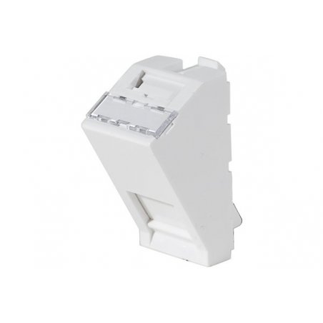 Wall plate with 30° for 1 x RJ45 outlet- 45 x 22,5