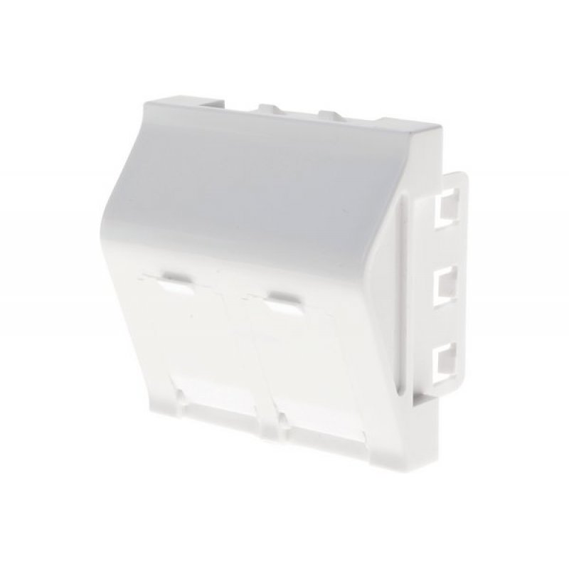 Wall plate with 30° angle for 2 x RJ45 outlets- 45 x 45 mm