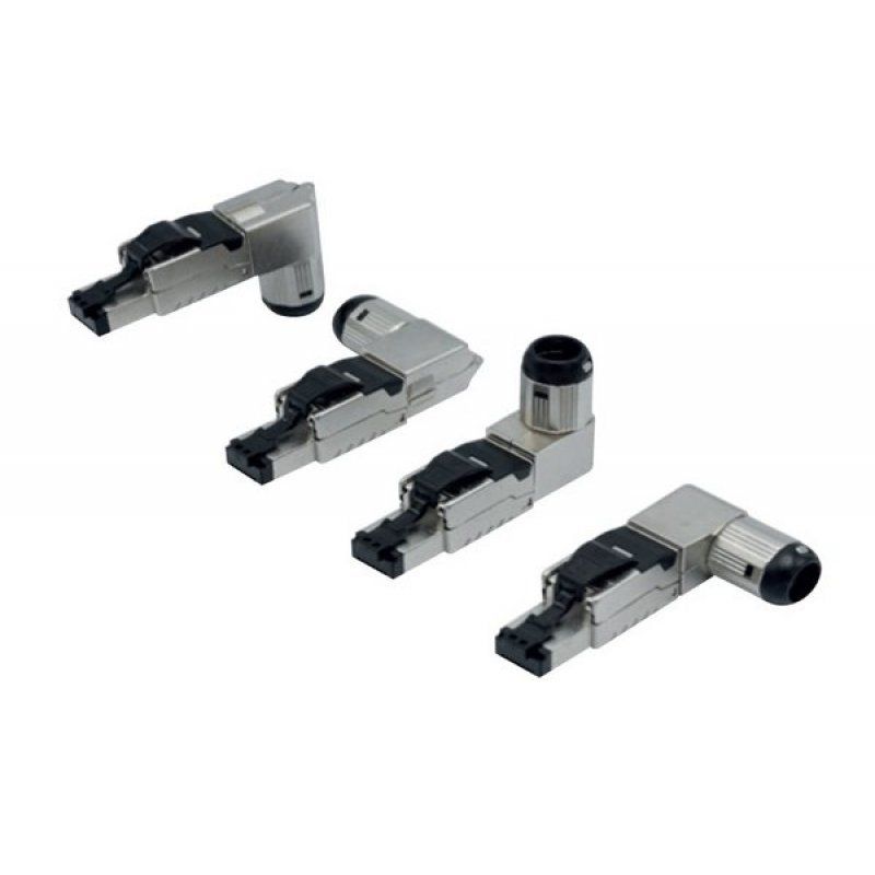 Cat 6A angled field term plug