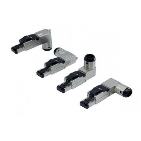 Cat 6A angled field term plug