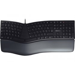 CHERRY KC 4500 ERGO Clavier ergonomique filaire, noir, USB, AZERTY - FR
