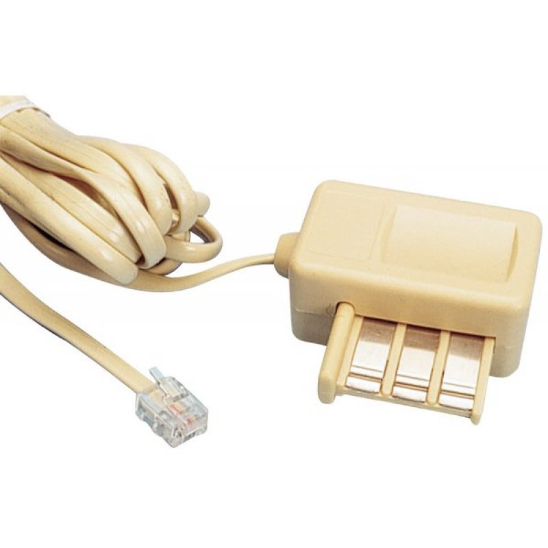 French Telephone Plug with Cable RJ11  M/F- 3 m