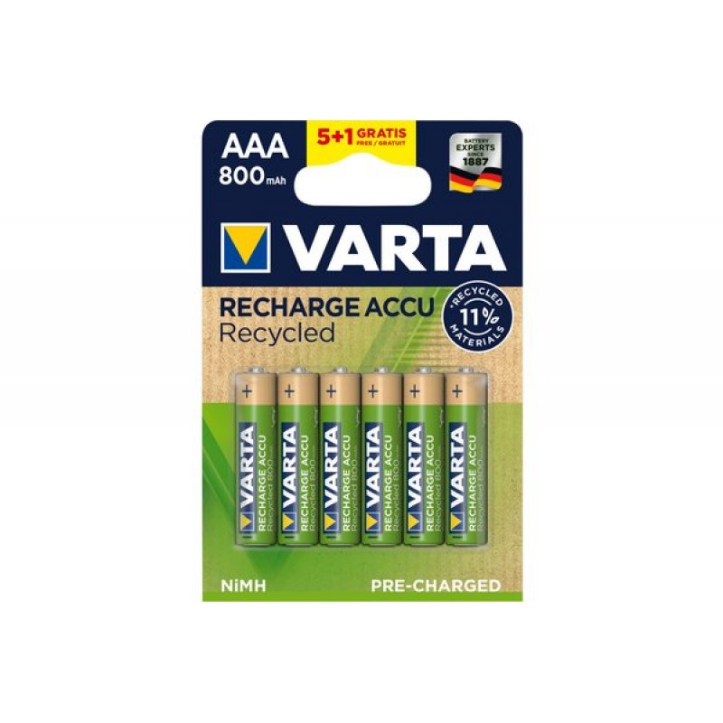 VARTA Recycled recharge accu AAA 5 + 1 free