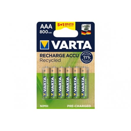 VARTA Recycled recharge accu AAA 5 + 1 free