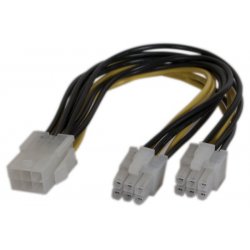 Doubleur d'alimentation PCI Express 6 pins -15 cm