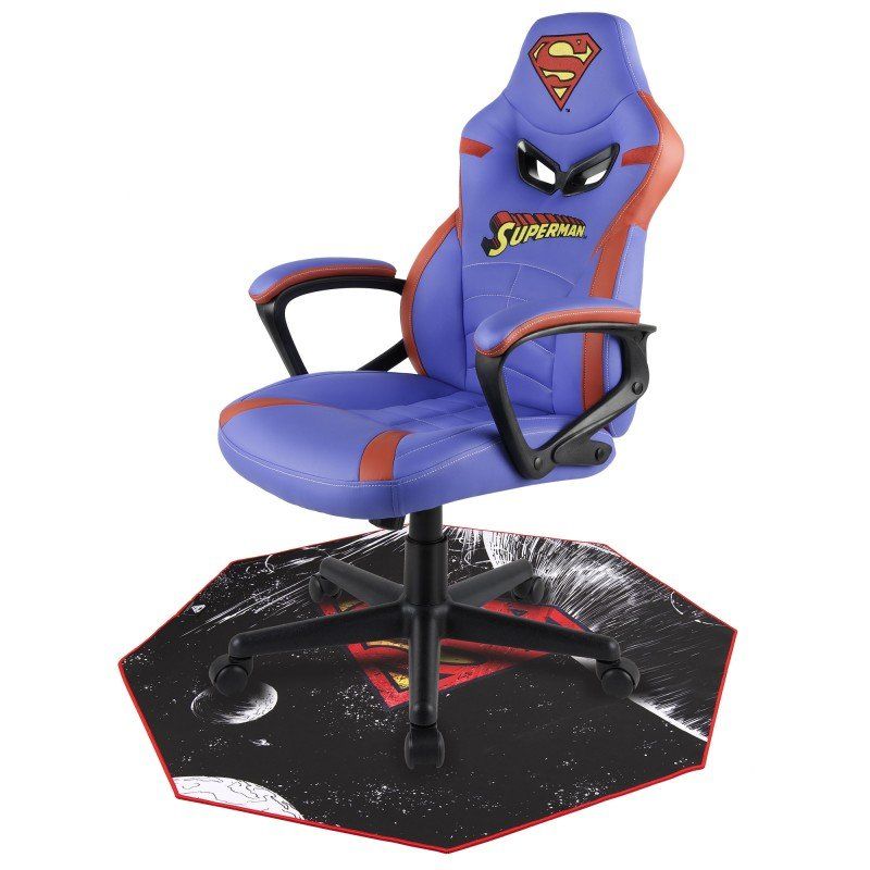 Tapis de sol Gamer Subsonic compatible Superman (Noir/Rouge)