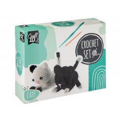STOCK1 - Craft ID - Crochet kit cats, 2 pcs, 13x6.5x10.5cm - (K-CR1701/GE)