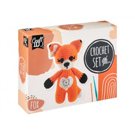 Craft ID - Crochet kit fox, 13x8.5x17cm - (K-CR1700/GE)