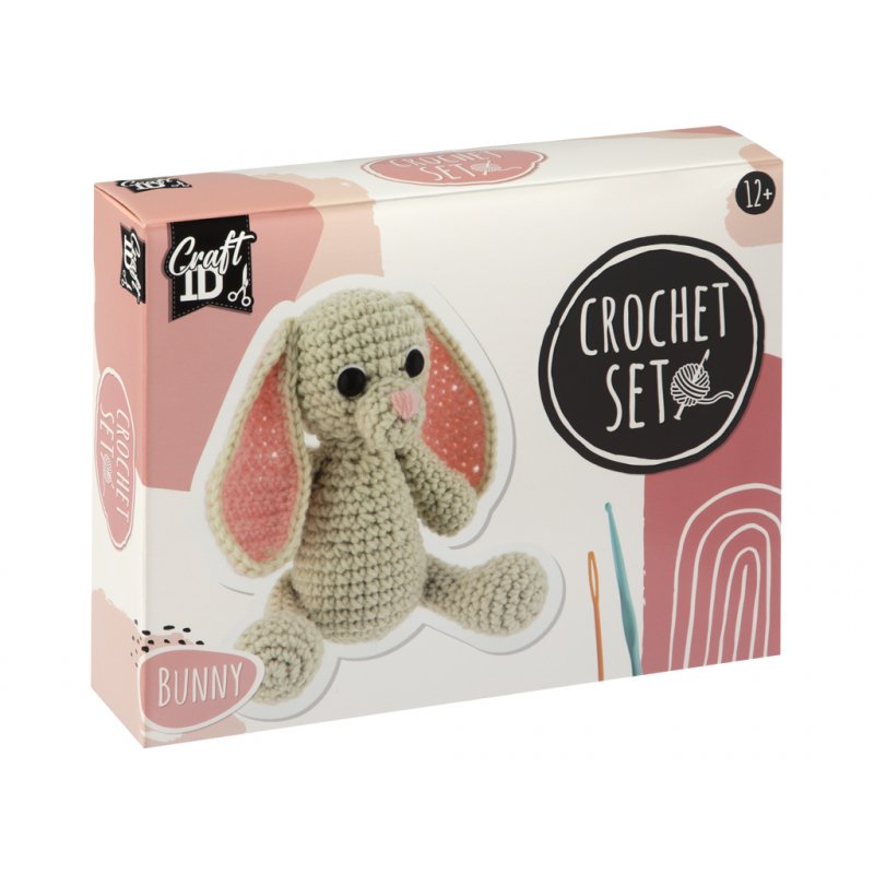 Craft ID - Crochet kit bunny, 12x9x12cm - (K-CR1702/GE)
