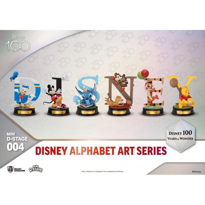 Disney pack 6 statuettes Mini Diorama Stage 100 Years of Wonder-Disney Alphabet Art 10 cm