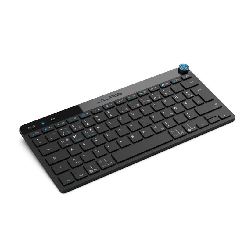 JLab GO Wireless Bluetooth-Tastatur, DE-Layout Mehrere Verbindungsoptionen, ?Multifunktionaler Medienregler