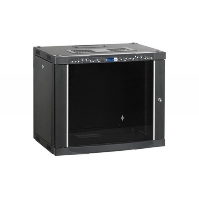 26U assembled case, 600mm depth, glass front, black