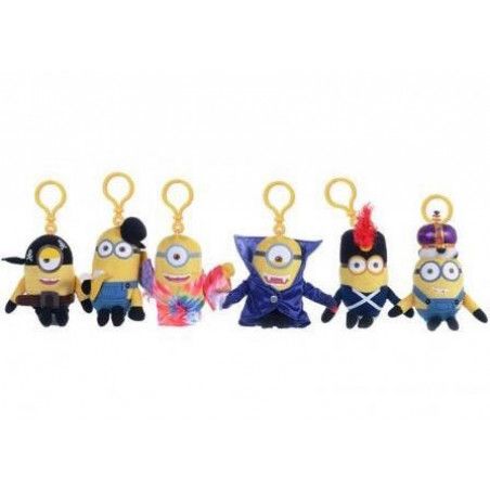 MINIONS - Keychain Plushies 14 cm - New Movie Costume - Pack de 6