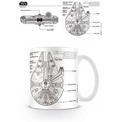 STAR WARS - Mug - 300 ml - Millennium Falcon Sketch