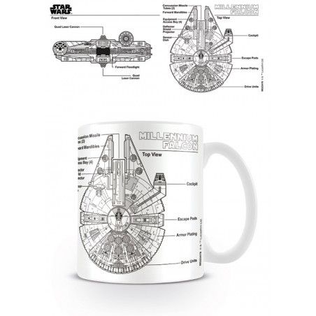 STAR WARS - Mug - 300 ml - Millennium Falcon Sketch