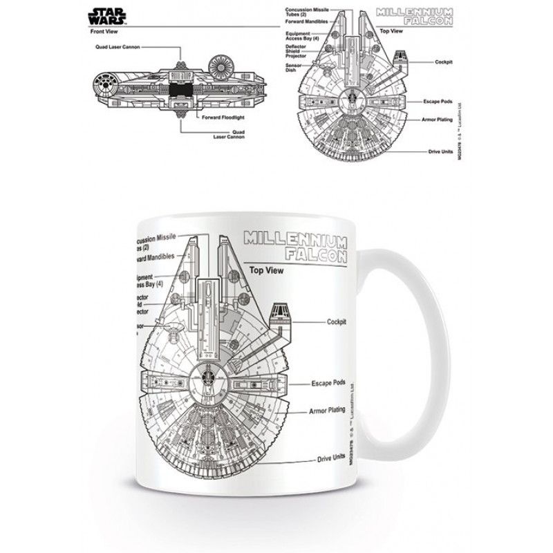 STAR WARS - Mug - 300 ml - Millennium Falcon Sketch