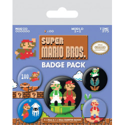 NINTENDO - Pack 5 Badges - Super Mario Bros