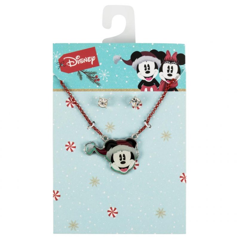 MICKEY - Set de Noël - Collier + 1 Paire de Clous d'Oreilles
