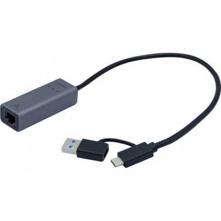 USB-CGIGABIT ETHERNET CONVERTER + USB Type-A PLUG ADAPTER