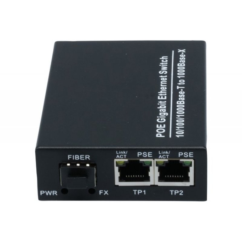 2 port 1000M PoE 30W PSE+1port 1000M SFP Fiber Optical