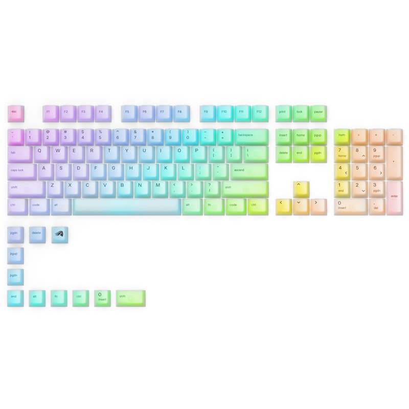 Glorious Polychroma RGB Keycaps - 115 Keycaps, ANSI, US-Layout, semi-transparent
