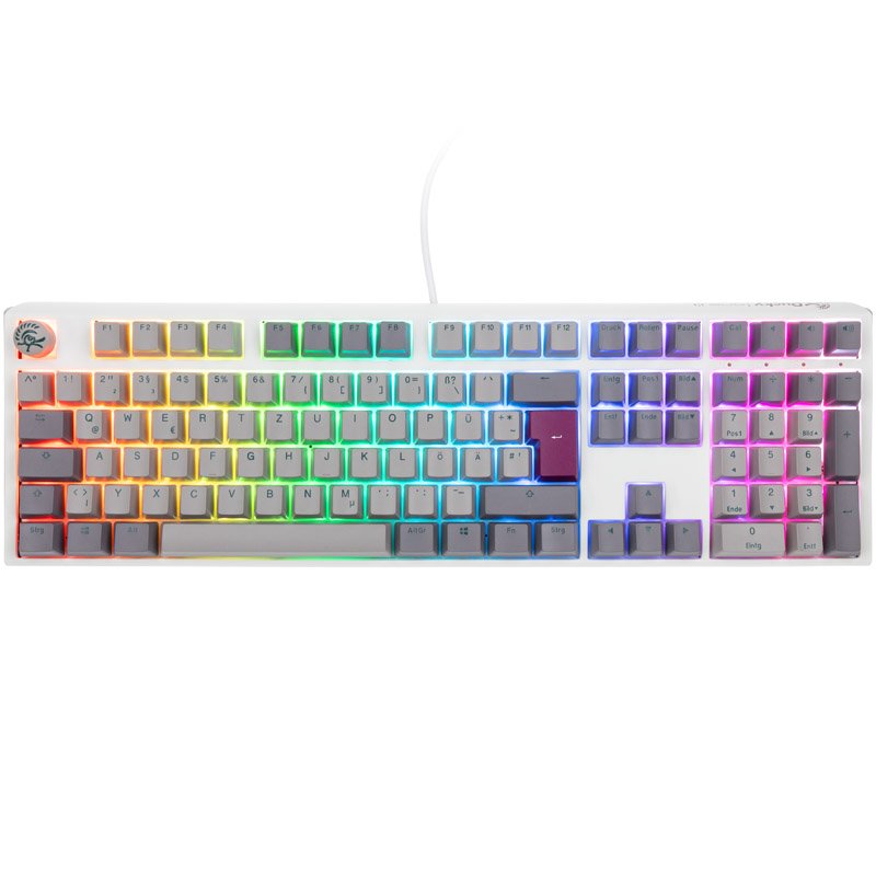 Ducky One 3 Mist Grey Gaming Tastatur, RGB LED - MX-Silent-Red