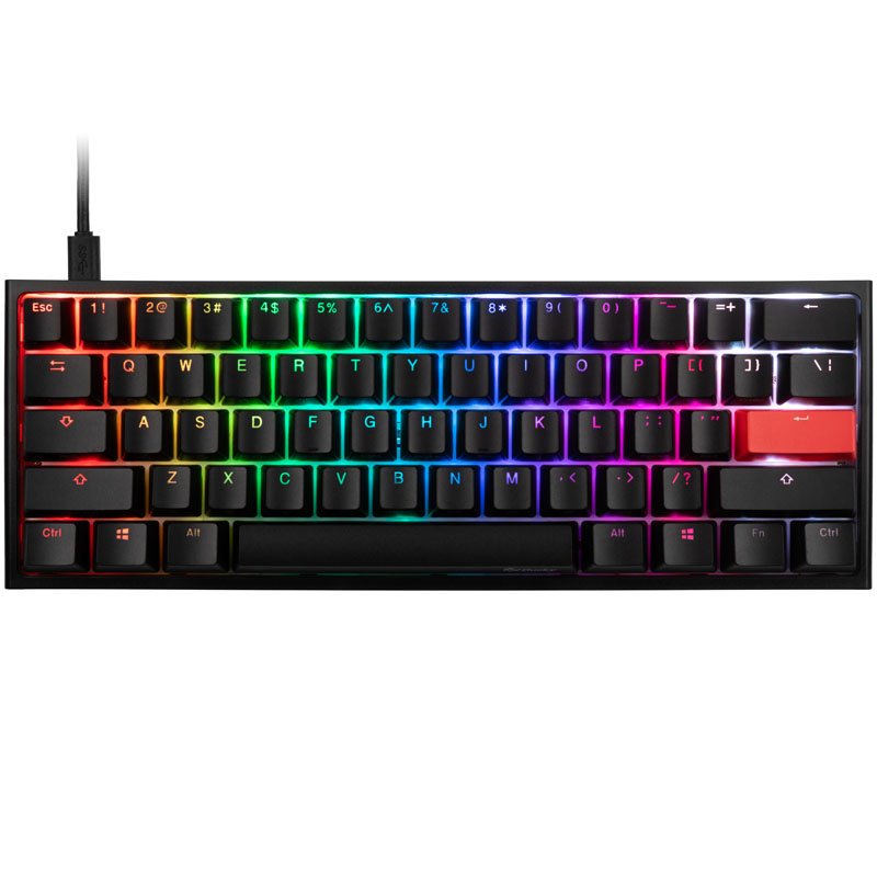Ducky One 2 Mini Gaming Tastatur, MX-Red, RGB-LED, schwarz (US)