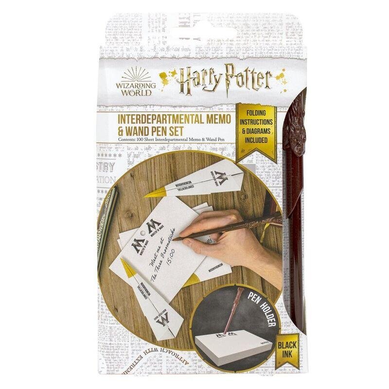 Harry Potter - Ensemble de mémos et stylo-bille en forme de baguette du Ministère de la Magie