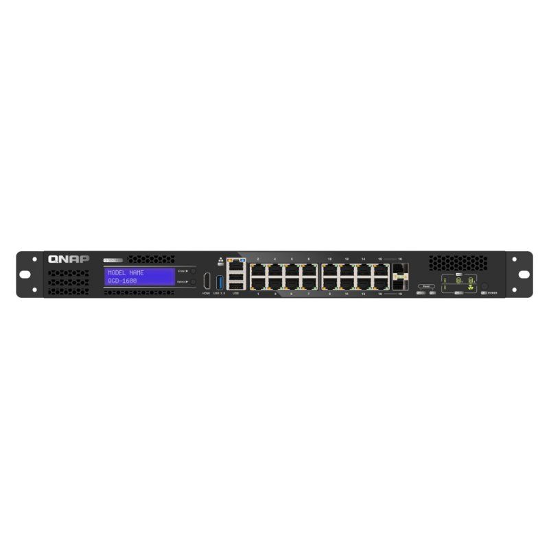 QNAP QGD-1600 Managed Gigabit Ethernet (10/100/1000) 1U Black, Grey