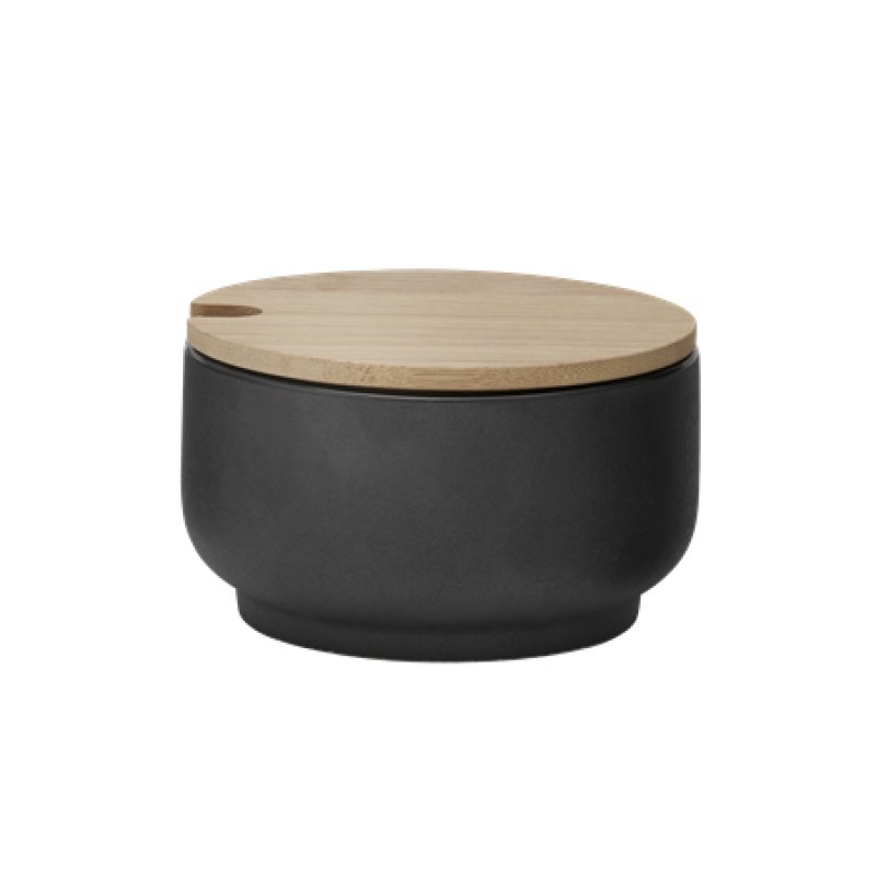 Stelton X-637 sugar bowl Black Stoneware