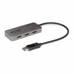 StarTech.com Hub MST à 3 Ports - DisplayPort vers 3x HDMI, Trois Moniteurs 4K 60Hz, Adaptateur Vidéo Multi-Moniteur DP