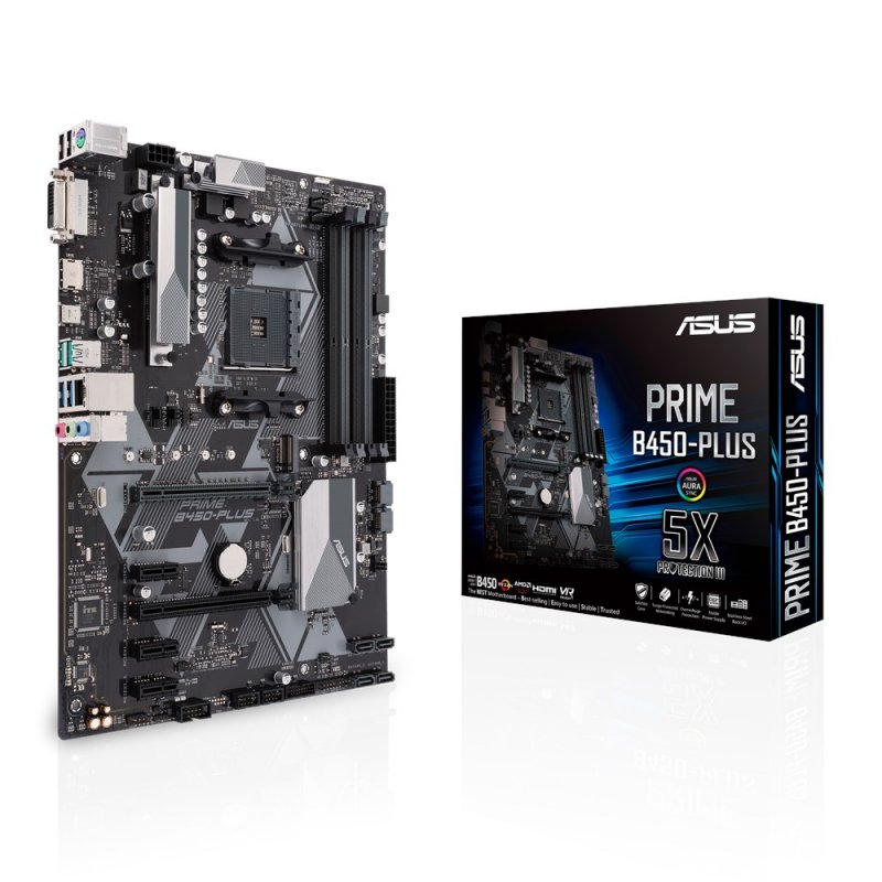 Carte mère ASUS compatible PRIME B450-Plus, AMD B450 - Sockel AM4