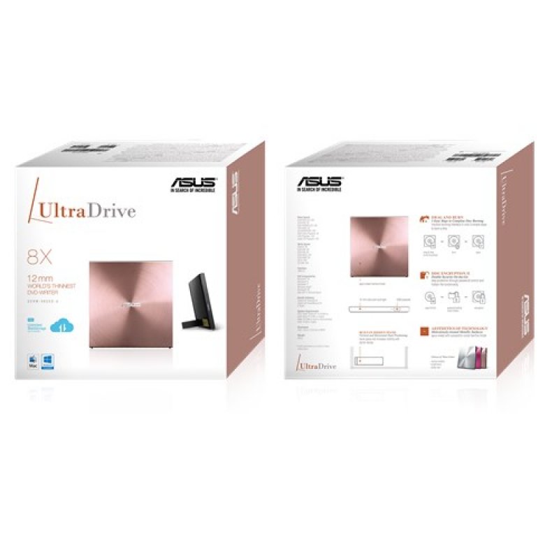 ASUS SDRW-08U5S-U lecteur de disques optiques DVD Super Multi DL Rose
