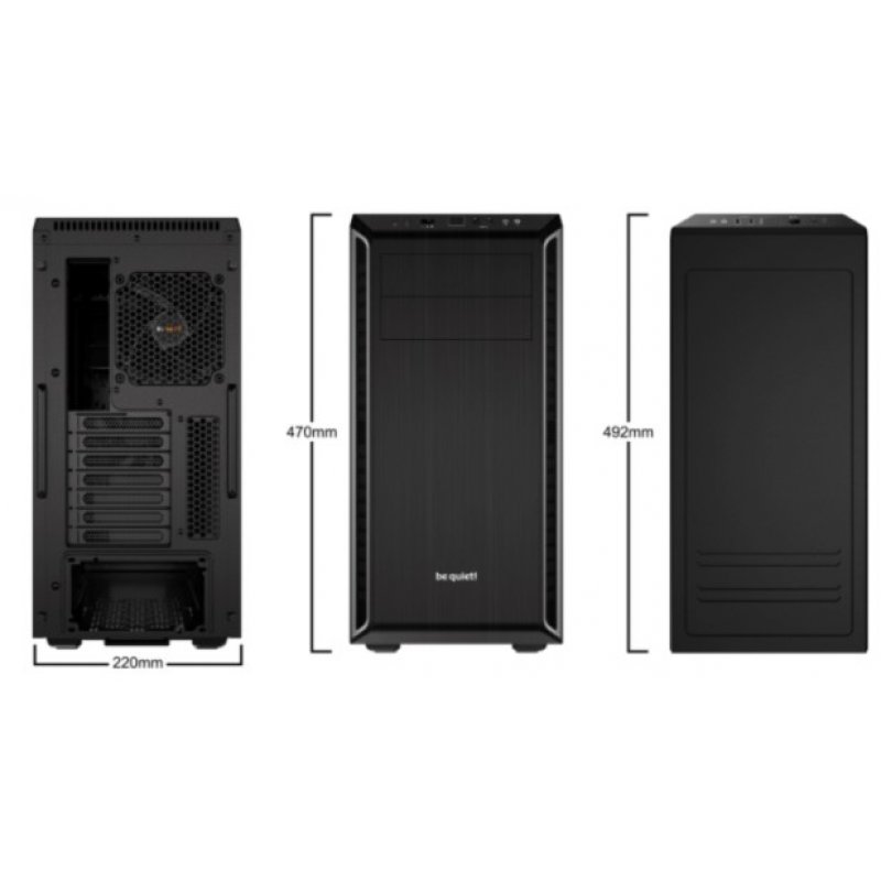 be quiet! Pure Base 600 Midi Tower Noir, Argent