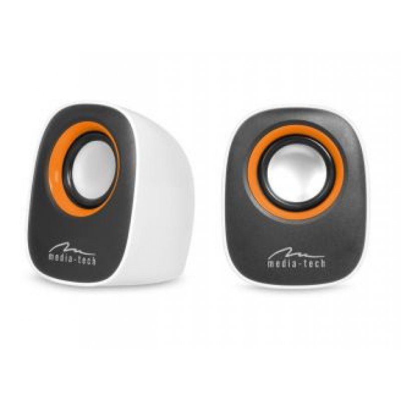Mediatech MT3137W loudspeaker Black, White Wired 6 W