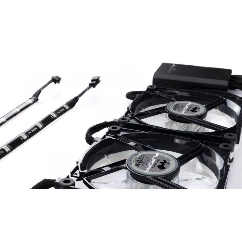 In Win AURORA Boitier PC Ventilateur 12 cm Noir, Blanc 1 pièce(s)