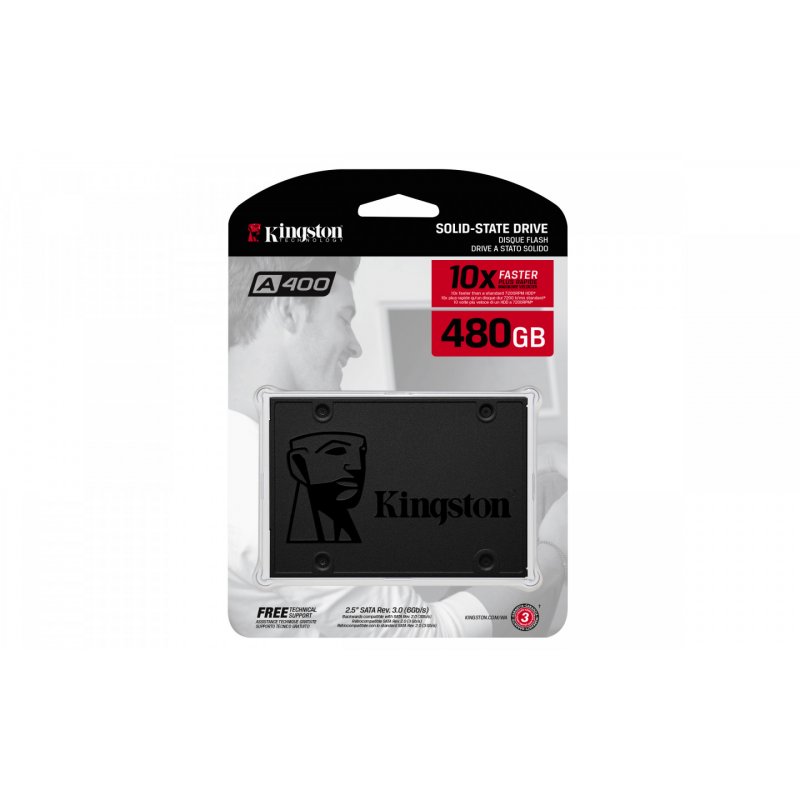 Disque Dur Kingston compatible SSDNow A400 Series 2,5 Pouces SSD, SATA 6G - 480 GB