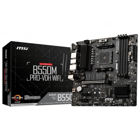 MSI compatible B550M PRO-VDH WIFI - Motherboard - micro ATX - Socket AM4 - AMD B550
