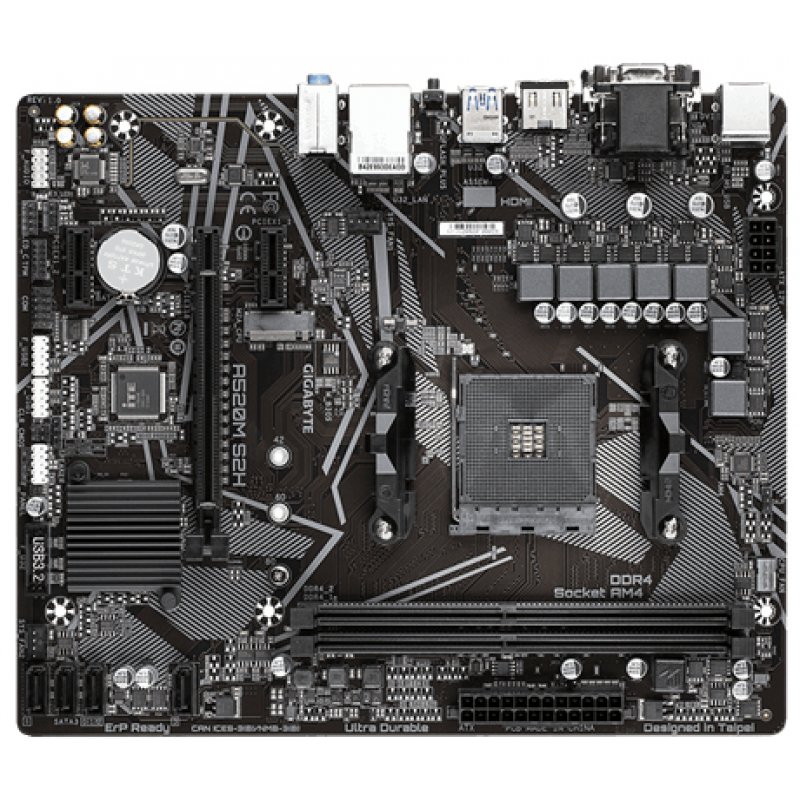 GIGABYTE Mainboard A520M S2H - Micro ATX - Socket AM4 - AMD A520