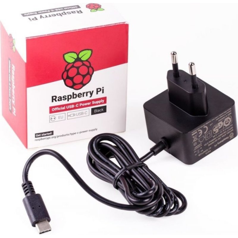 Raspberry compatible Pi 4B Alimentation, noir