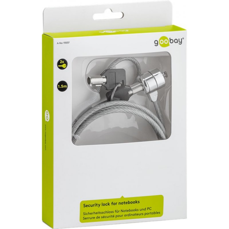 Goobay 93037 cable lock Grey 1.5 m