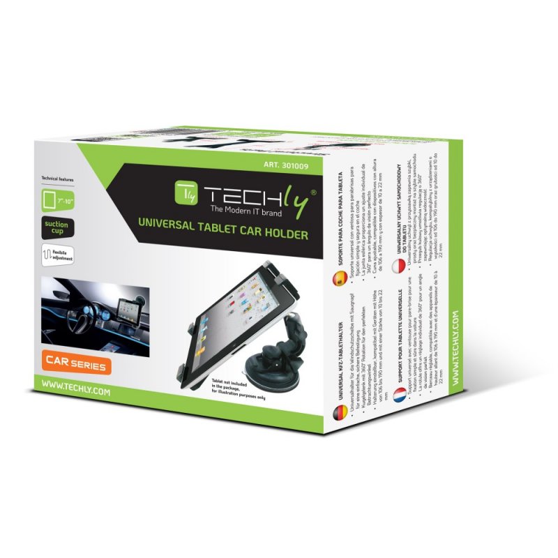 Support universel de tablette 7-10" pour voiture Techly à ventouse
