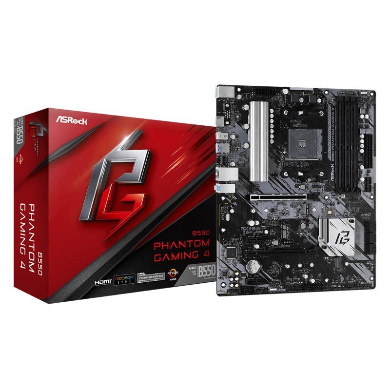 STOCK1 - Asrock B550 Phantom Gaming 4 AMD B550 Emplacement AM4 ATX