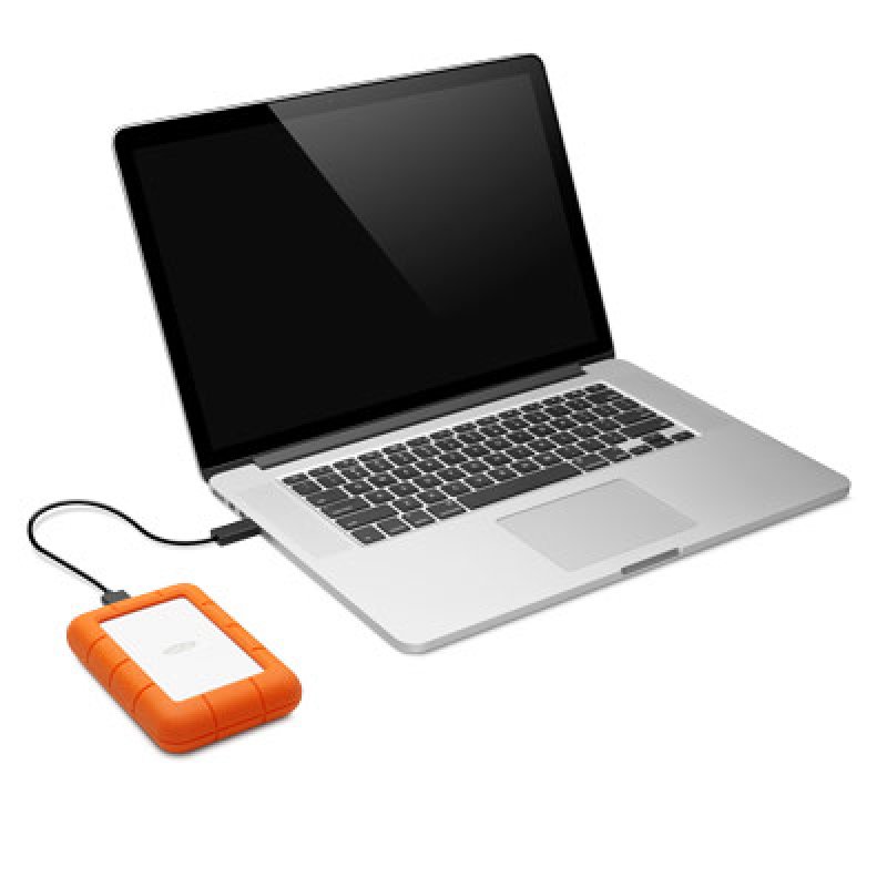 LaCie Rugged Mini external hard drive 1 TB Orange, Silver