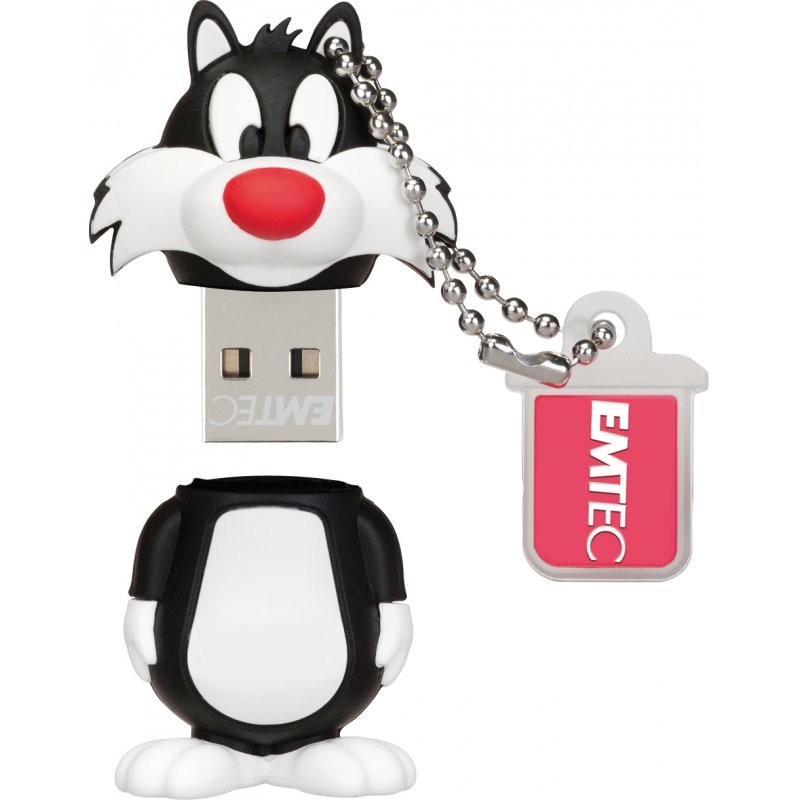 Clé USB Emtec compatible L101 Looney Tunes Sylvester 16Go USB 2.0 (Blanc/Noir)