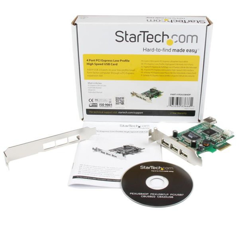 CARTE ADAPTATEUR PCI EXPRESS VERS 4 PORTS USB 2.0