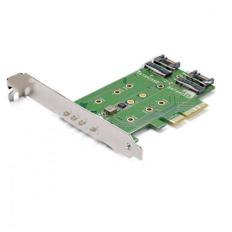 Carte contrôleur PCI-Express 4x (2x M.2 SATA III + 1x M.2 PCI-e NVMe)
