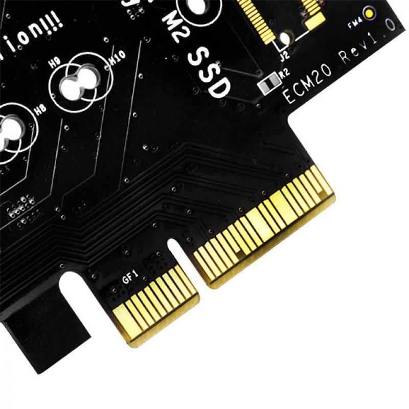 Carte Contrôleur Silverstone ECM20 PCI Express 4X / Sata III - 2 ports M.2 (clé M)